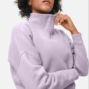 Outdoor Voices Nimbus 1/4 Zip Sweatshirt Earl Grey